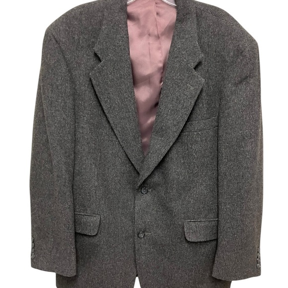 Chereskin Camel Hair Blend Blazer Gray Checkered Sports Coat Jacket Mens 42R - Picture 9 of 9